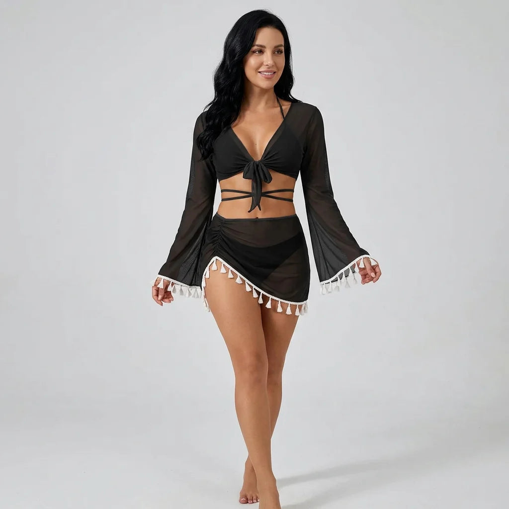Sol Cover-Up Swim Set — Classic Black AI model main v2