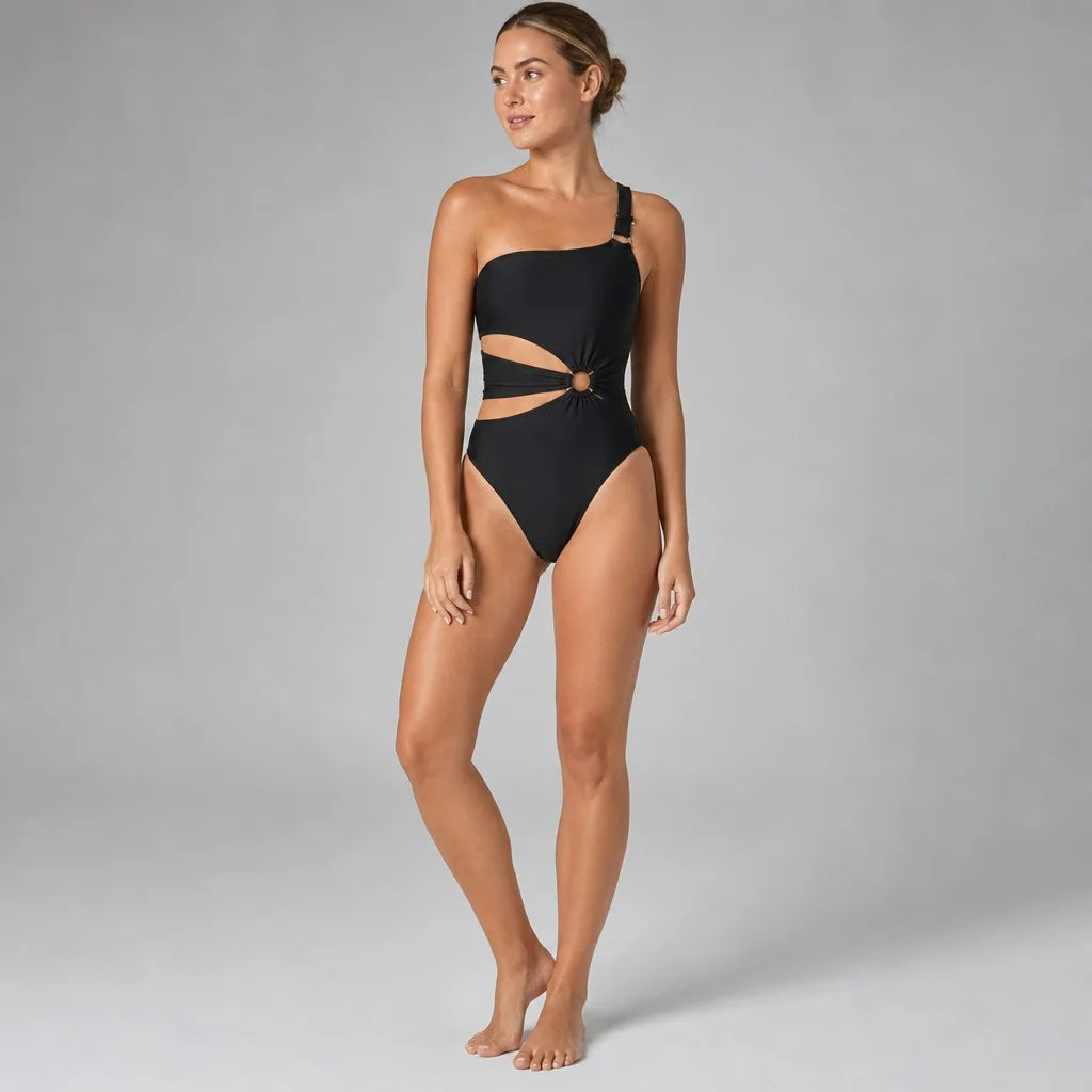 Solstice Cutout One-Piece — Classic Black AI model variant main
