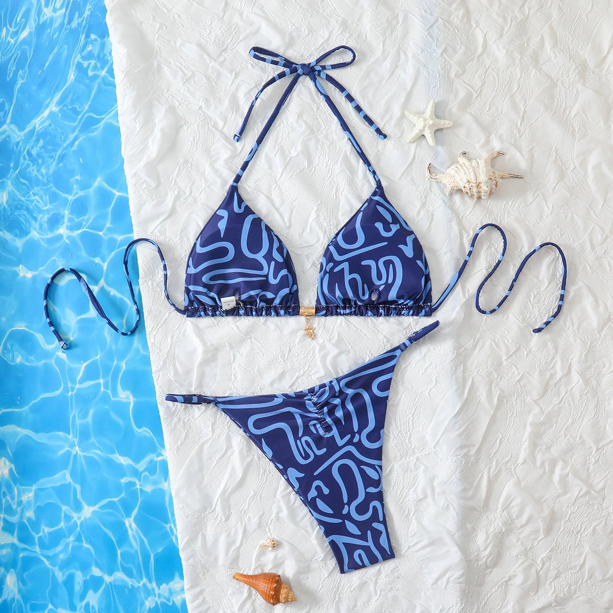 Cove Print String Bikini — detail 2