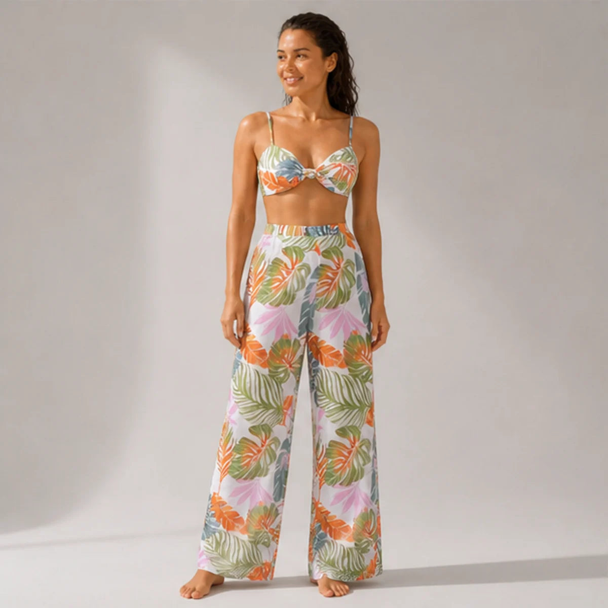 Dune Trouser Swim Set — Light Tropical AI model front v2
