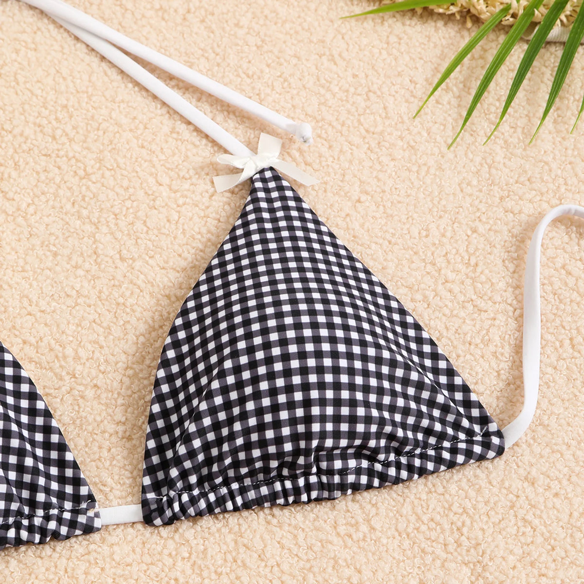 Shoreline Gingham String Bikini — detail 1