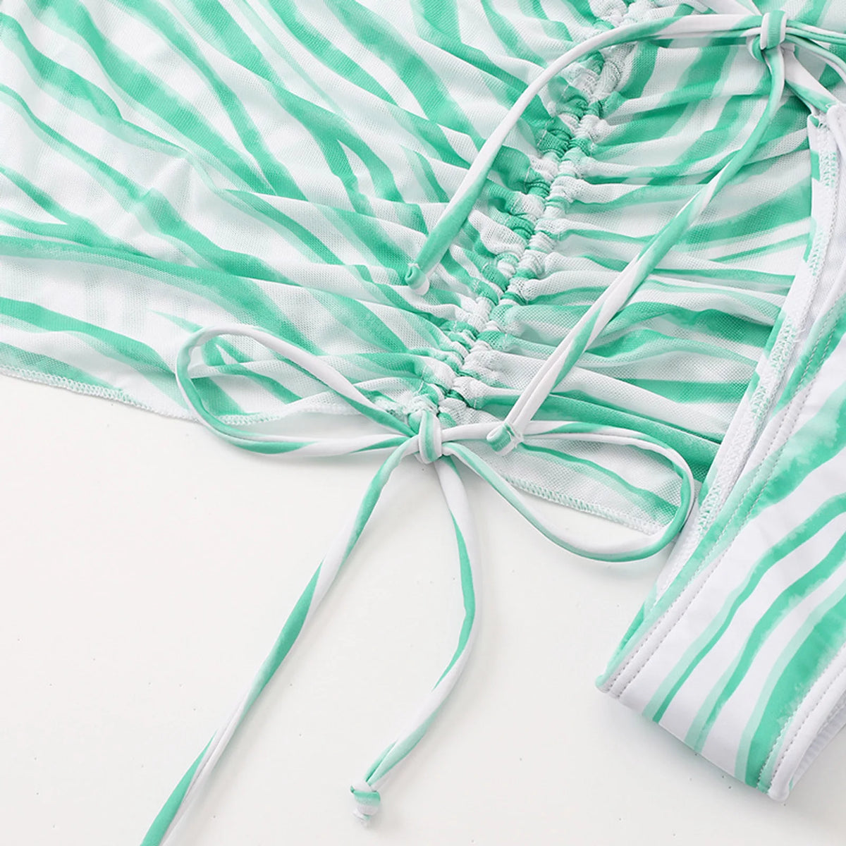 Tropic Mesh Aqua Stripe Swim Set — detail 2