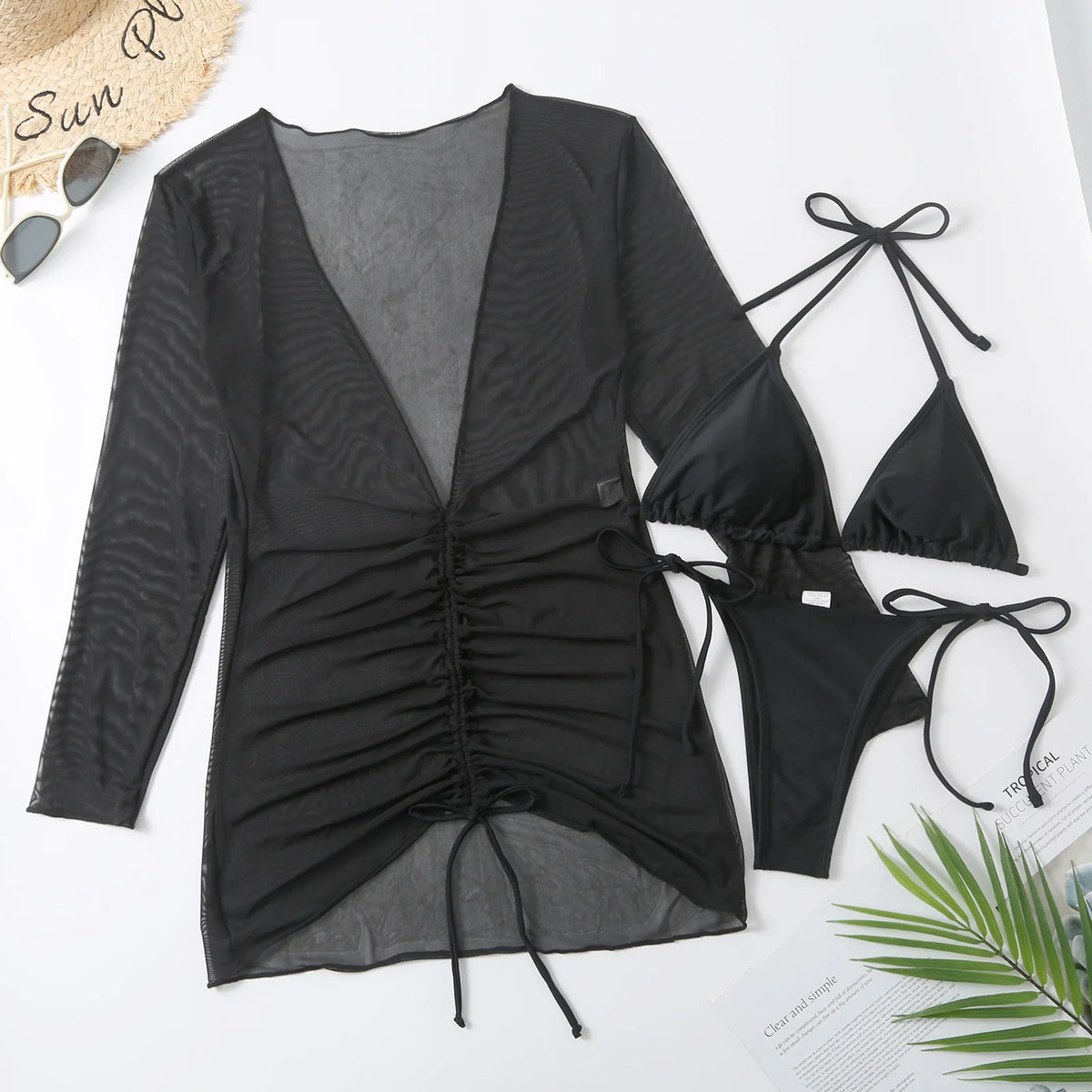 Tropic Mesh Black Swim Set — detail 1