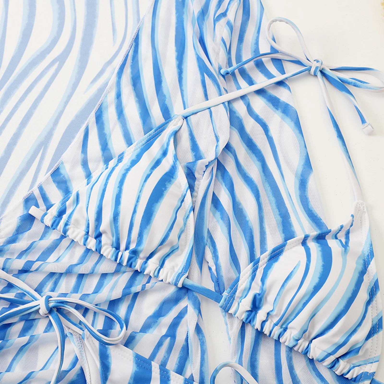 Tropic Mesh Blue Stripe Swim Set — detail 1