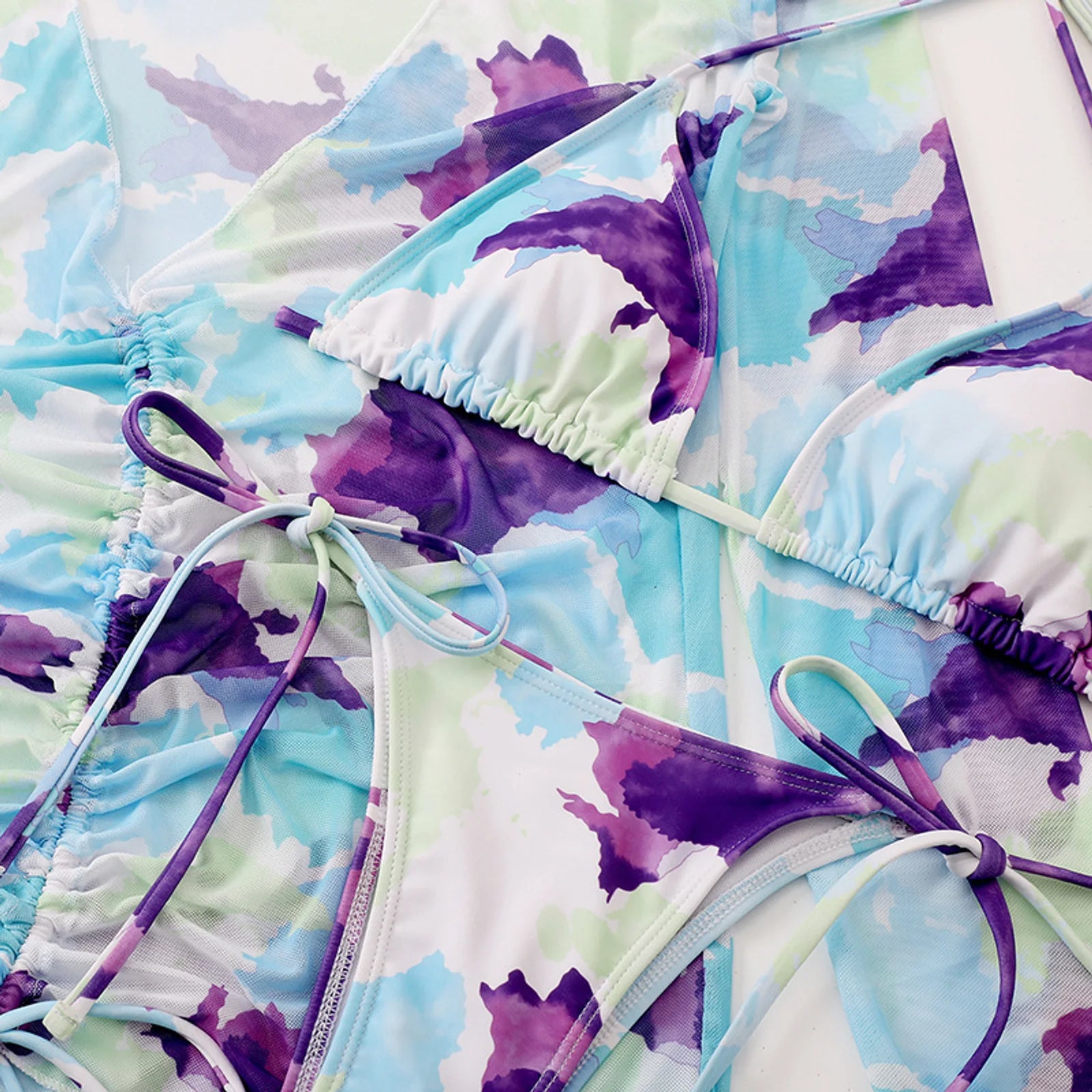 Tropic Mesh Watercolor Violet Swim Set — detail 2